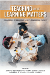 screenshot of book cover for Teaching as if Learning Matters: Pedagogies of Becoming. There is a photograph, taken from overhead, of five people working at a round table, on their laptops.